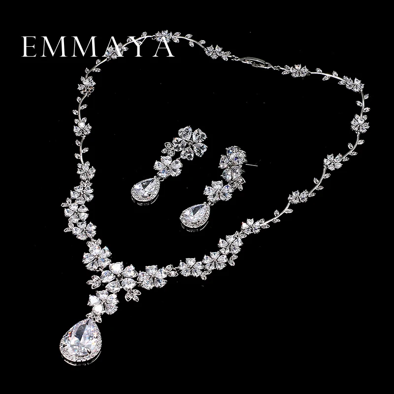 Женский классический цветок с цирконом Emmaya комплект ювелирных изделий для