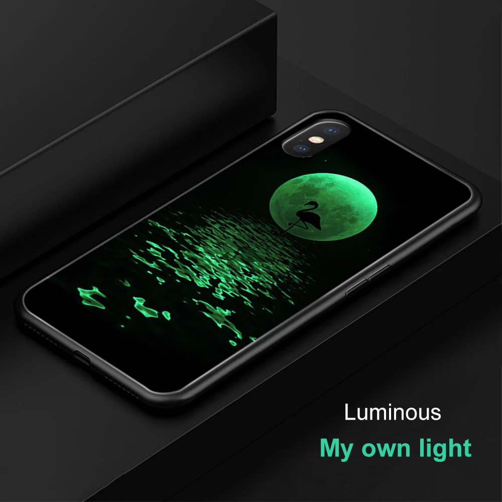 Ciciber животное сова олень светящийся стеклянный чехол для телефона для iPhone 11 Pro Max 7 8 6 6S Plus задняя крышка для iPhone X XR XS Max Fundas