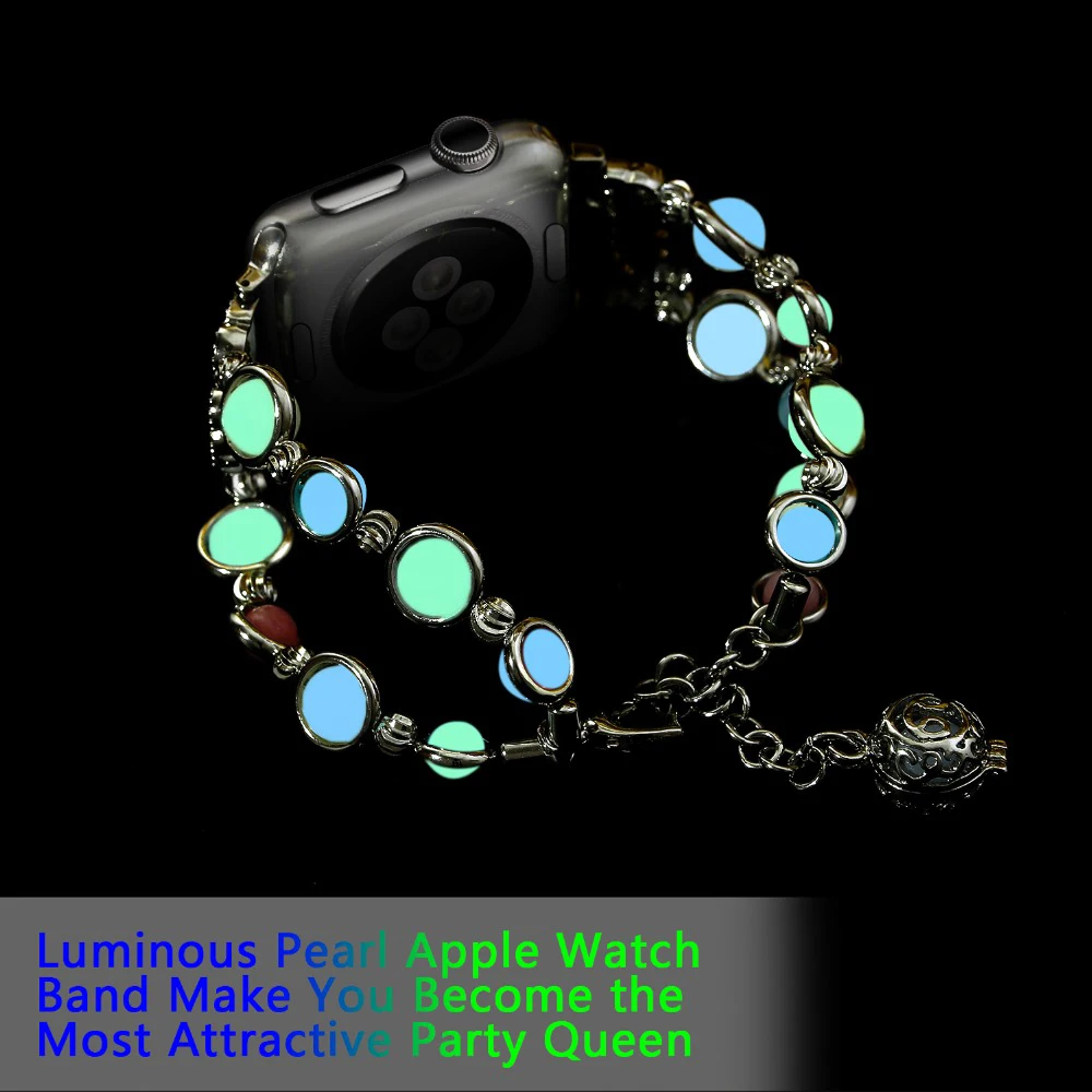 Браслет звеньевой для Apple watch 4 band 44 мм 40 браслет iwatch 42 38 блестящий ручной работы