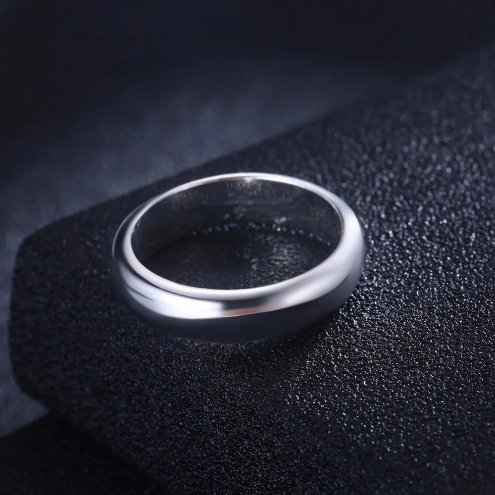 Real Pure 925 Sterling Silver Rings For Women And Men Simple Ring Smooth High Polishing Wedding Band Ring For Lovers Couples
