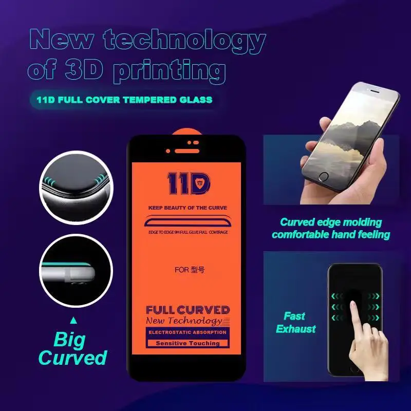 

For iphone 6plus 11D Full Glue Full Coverage Mobile Tempered Glass Screen Protector Cover for iphone 6S Plus