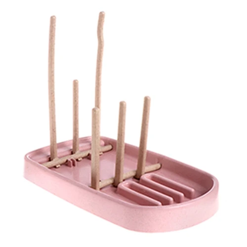Pink OOTDTY, 1 шт., детская бутылочка для кормления, сушилка, складная, для малышей, соски, чашки, сушилка - Цвет: Pink