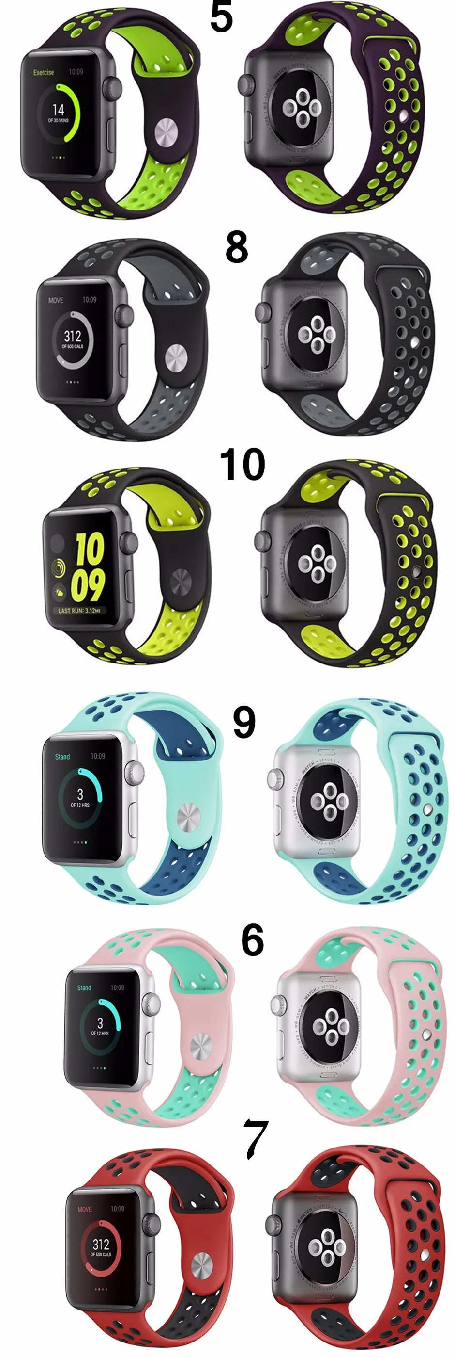 Ремешок для спортивных часов для apple watch band 42 мм/44 мм apple watch 4 3 band iwatch band 38 мм/40 мм correa браслет ремень часы аксессуары