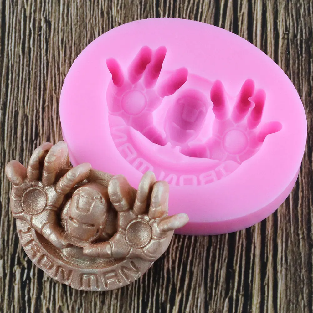  Iron Man Silicone Mold Chocolate Decorating Fondant 3D Shape Fondant Molds Cookies Baking Tool Cake Decorating Mould