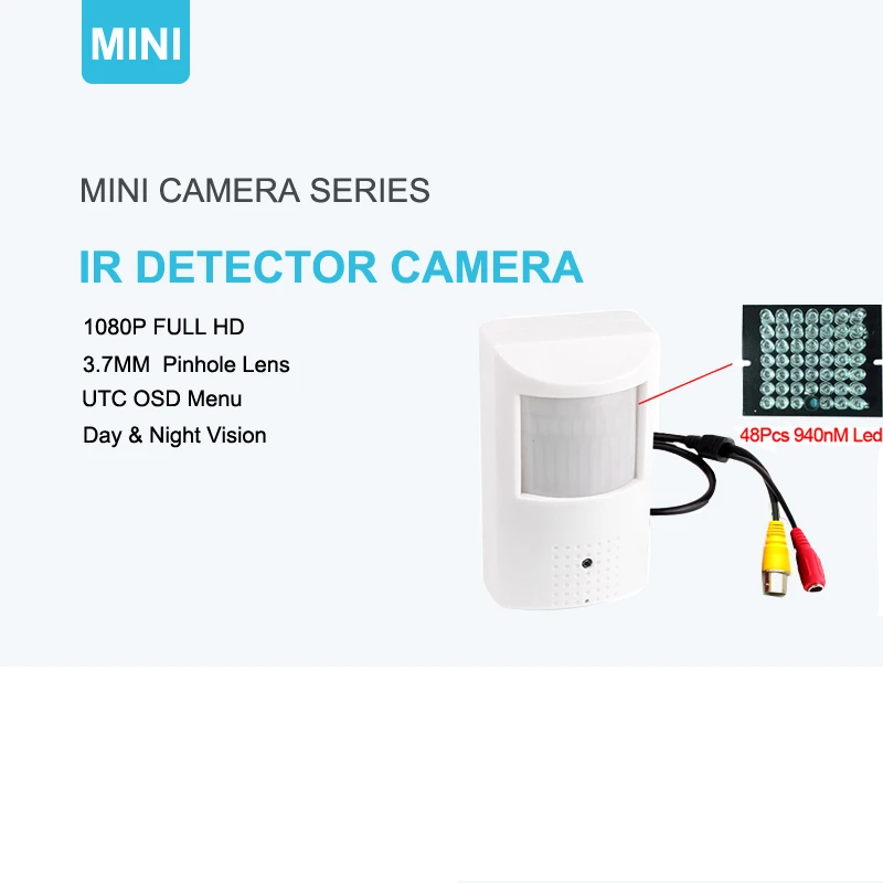 

HD 1080P PIR Style Motion Detector 48Pcs 940NM Invisible IR LED HD AHD 4 IN 1 Camera With OSD For CVI/TVI/AHD And CVBS DVR