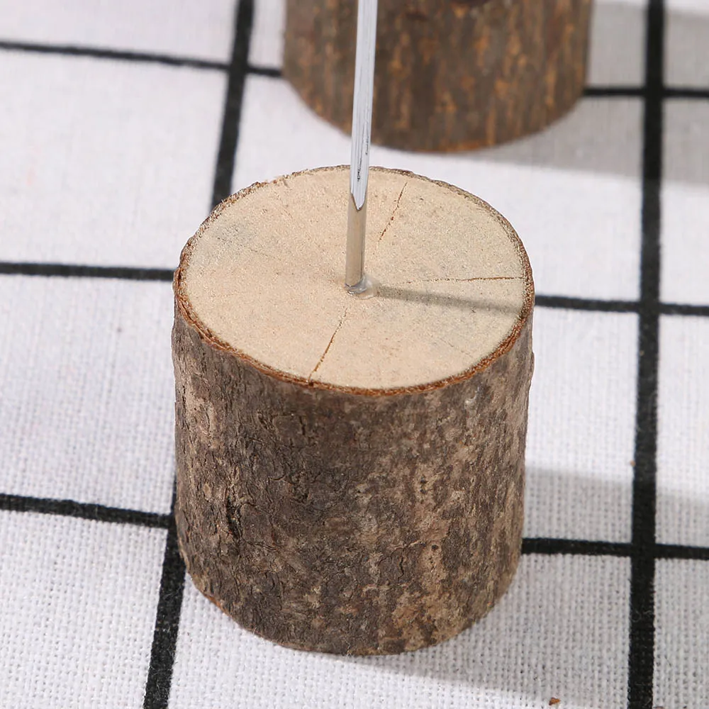  6Pcs/Set Wooden Wedding Memo Menu Paper Note Picture Table Card Number Photo Clip Holder able Invit - 33030321217