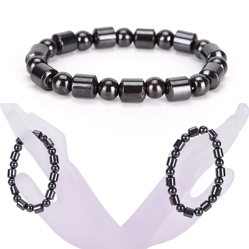new Weight Loss Round Black Stone Magnetic Therapy Bracelet Health Care Luxury 1pc