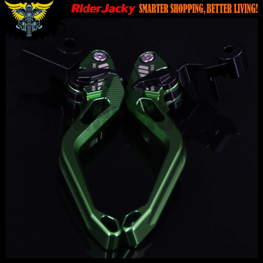 3D ромб полый дизайн для Kawasaki ZX10R ZX 10R 2004 2005 зеленый CNC Регулируемый рычаг тормоза