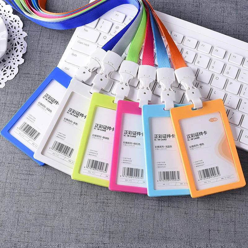 colorful PP Exhibition Cards ID Card Holder Name Tag Staff Business