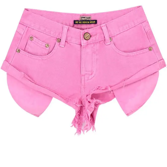 

Summer fashion Denim Shorts Pink Low waist Shorts for Women Short Jeans Cut Off Sexy Shorts