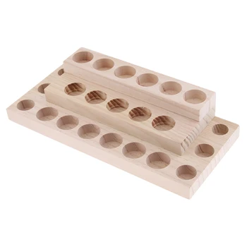 

Wood Essential Oils Display Organizer Holder Stand Rack for Dropper / Roller Ball / Cosmetic Bottles