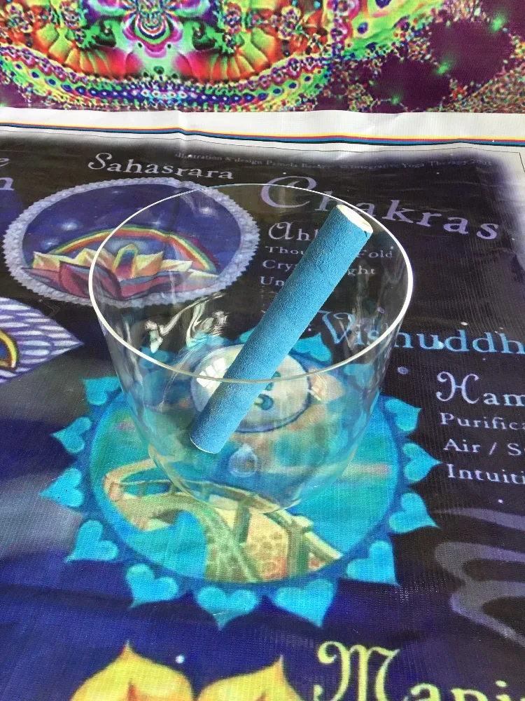 7.5" Laboratory crucible & pure clear crystal singing Bowl with G Throat chakras or G Thyroid