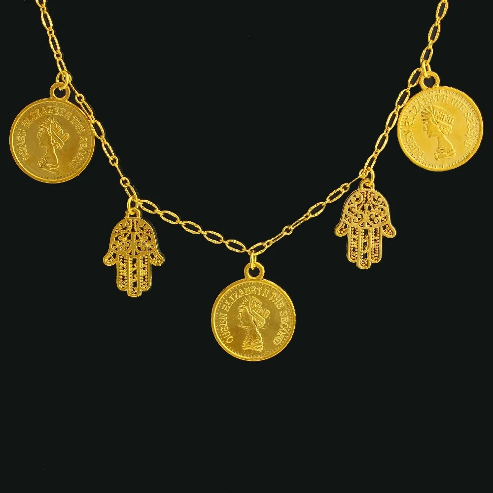 

Ethiopian 21cm/8.2inch Hand Bracelet Gold Color Fashion Jewelry Charm Bracelet Women Girls Gift Wholesale