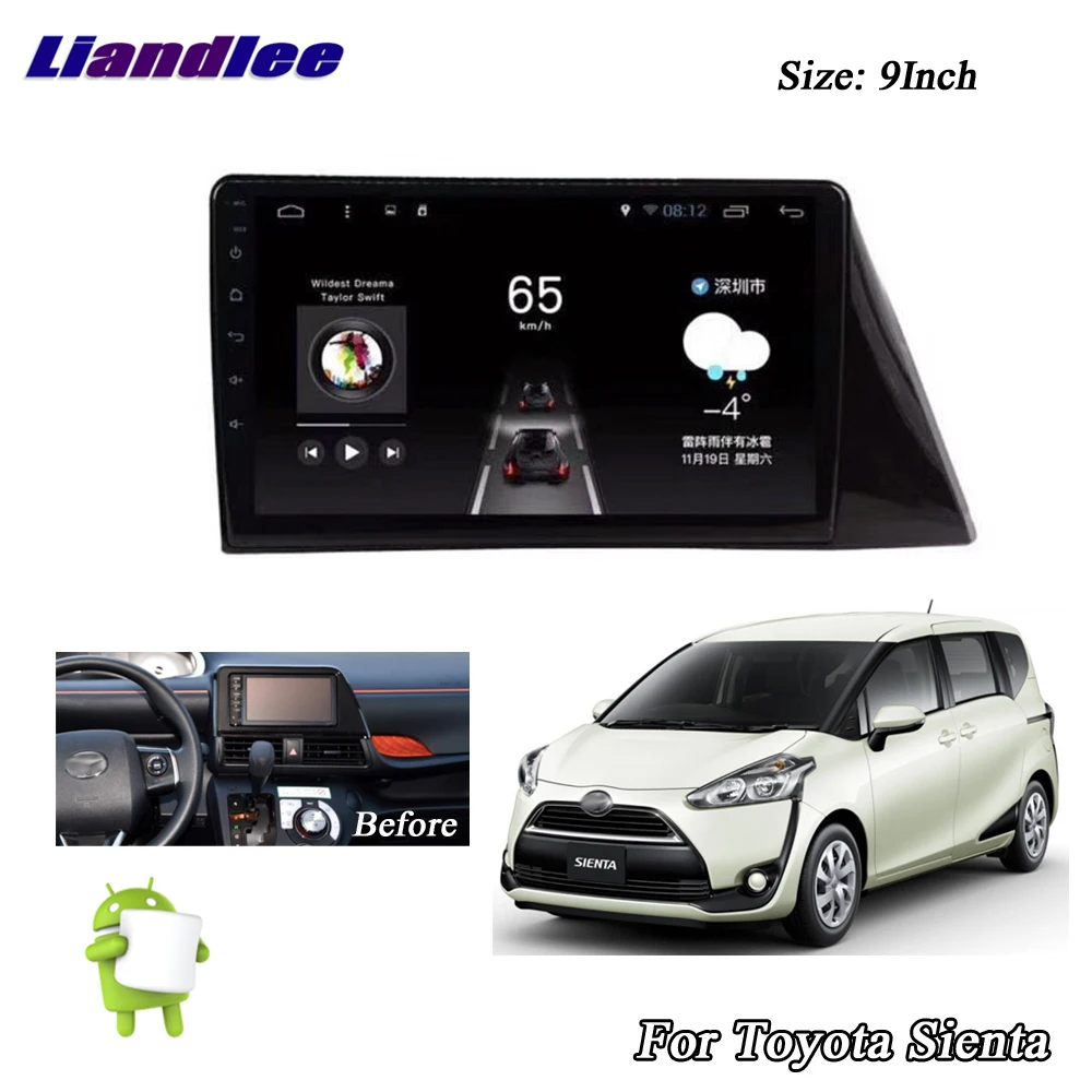 Liandlee автомобильная система Android для Toyota Sienta~ Радио Видео Стерео Carplay gps Wifi BT tv Navi карта навигация Мультимедиа