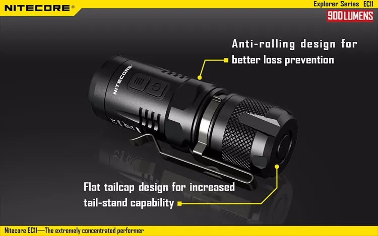 Nitecore EC11 CREE XM-L2 U2 900 люмен светодиодный тактический фонарь для кемпинга с аккумулятором 18350