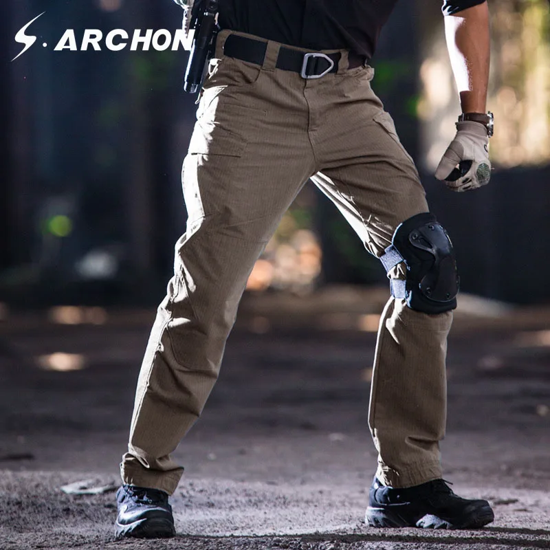 M3 хлопковые водонепроницаемые армейские брюки-карго, мужские повседневные дышащие военные брюки с большими карманами, тактические брюки с эластичной резинкой на талии - Цвет: Оранжевый
