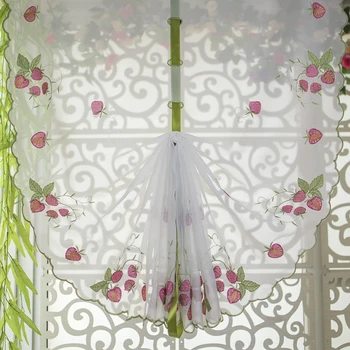 

Strawberry embroidery patterns window curtain , curtains for Bedroom Living Room decorative