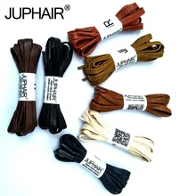 JUP 50Pairs 100% Cotton Shoelace Lace White Black Flat Wax Shoelace 6mm Wide Minimal Cable for Unisex Leather Shoes Boot Sneaker