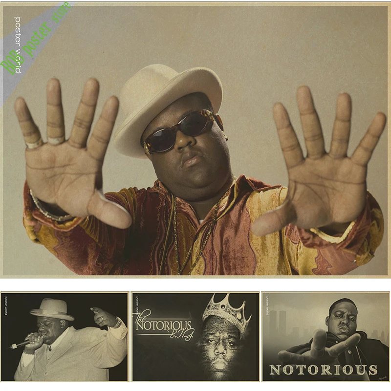 vintage poster The notorious BIG Collage Music Poster Print retro poster painting prints home ...
