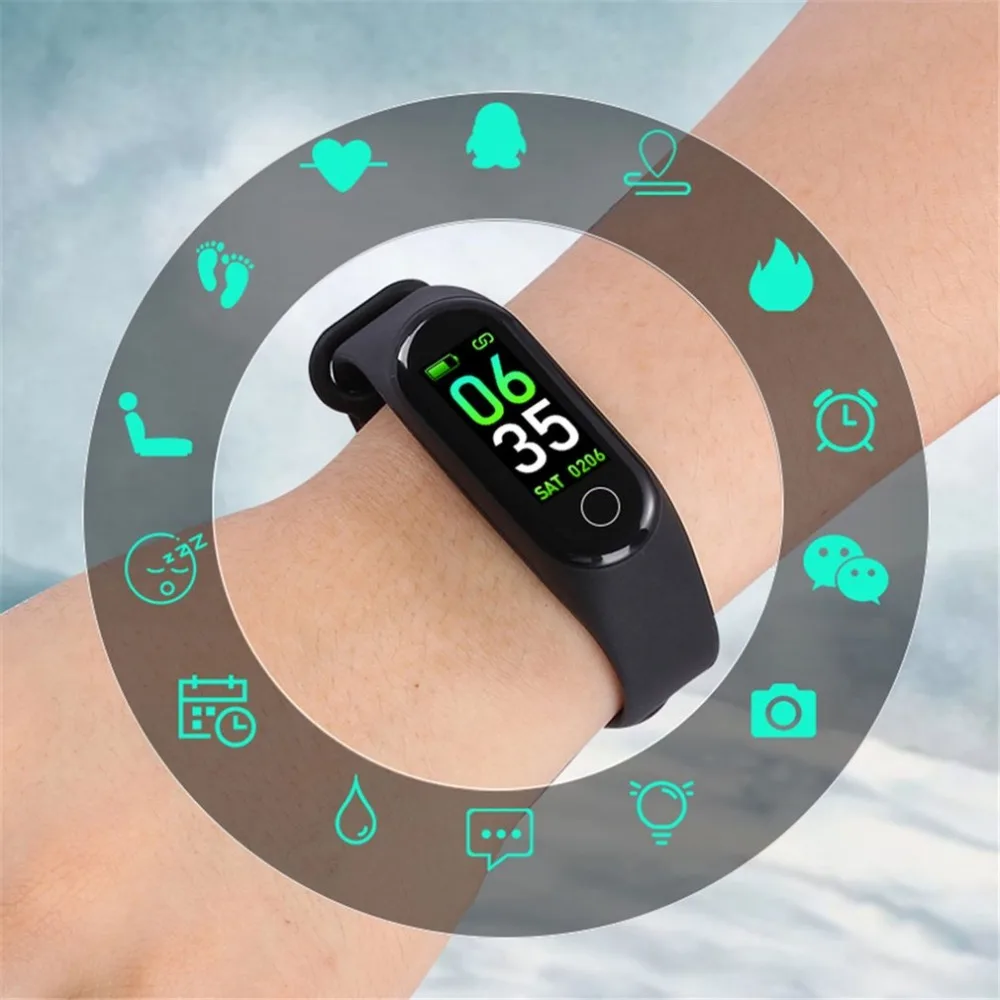 Xiaomi фитнес-трекер Шагомер спортивный браслет SmartBracelet цветной экран монитор сердечного ритма SMS напоминание о звонках водонепроницаемый