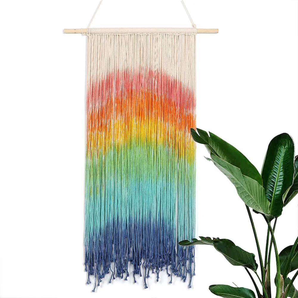 

Dremisland Wall Hanging Cotton Macrame Wall Decor Tapestry Colorful Macrame Wall Hanging for Room Decor