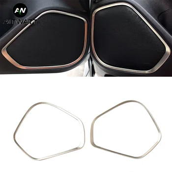 

For Honda Fit Jazz 2014-2018 Stainless Steel Speaker Audio Horn Ring Mask Moulding Trims Inner Cover Car Styling 4Pcs AITWATT