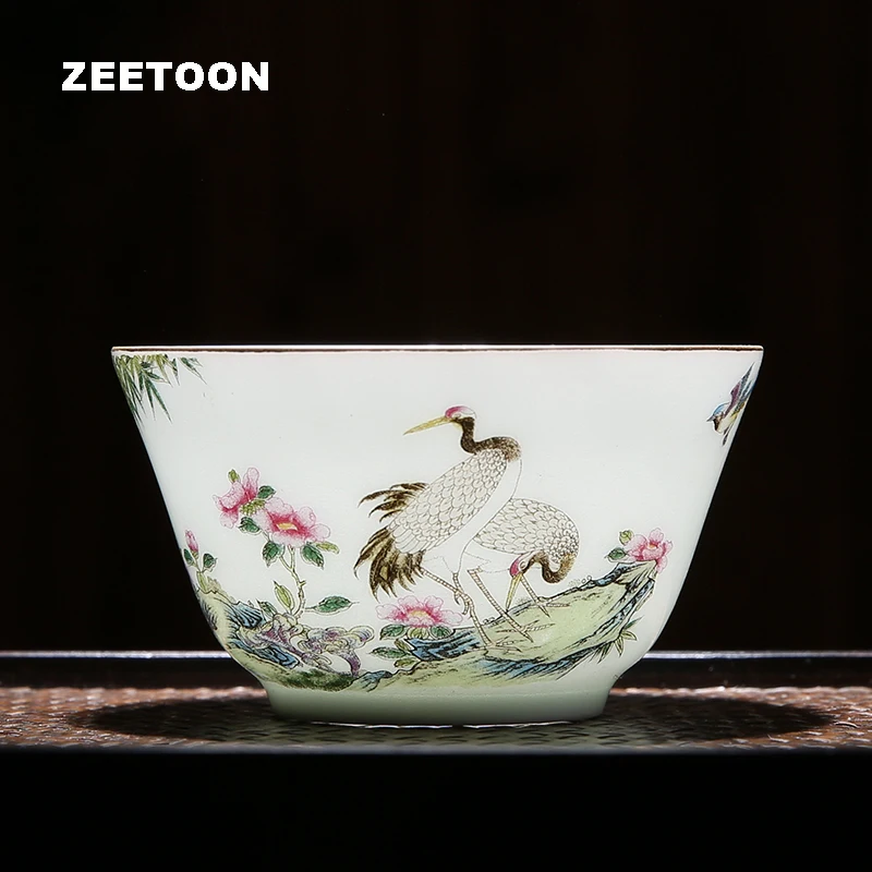 75 мл Jingdezhen Boutique керамическая семейная Роза фарфоровые цветы и птицы чайная чашка