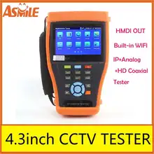 Hot test 4.3 ” IP camera tester IPC 4300 hd sdi cctv tester with Onvif and Support PTZ Control built-in wifi