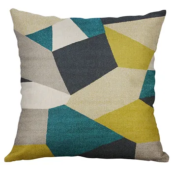 

Yellow Irregular Geometric Pattern Print Cotton Linen Nonwoven Cushion Cover Pillow Cover Linen Sofa Cushion Cover 50*50cm L605