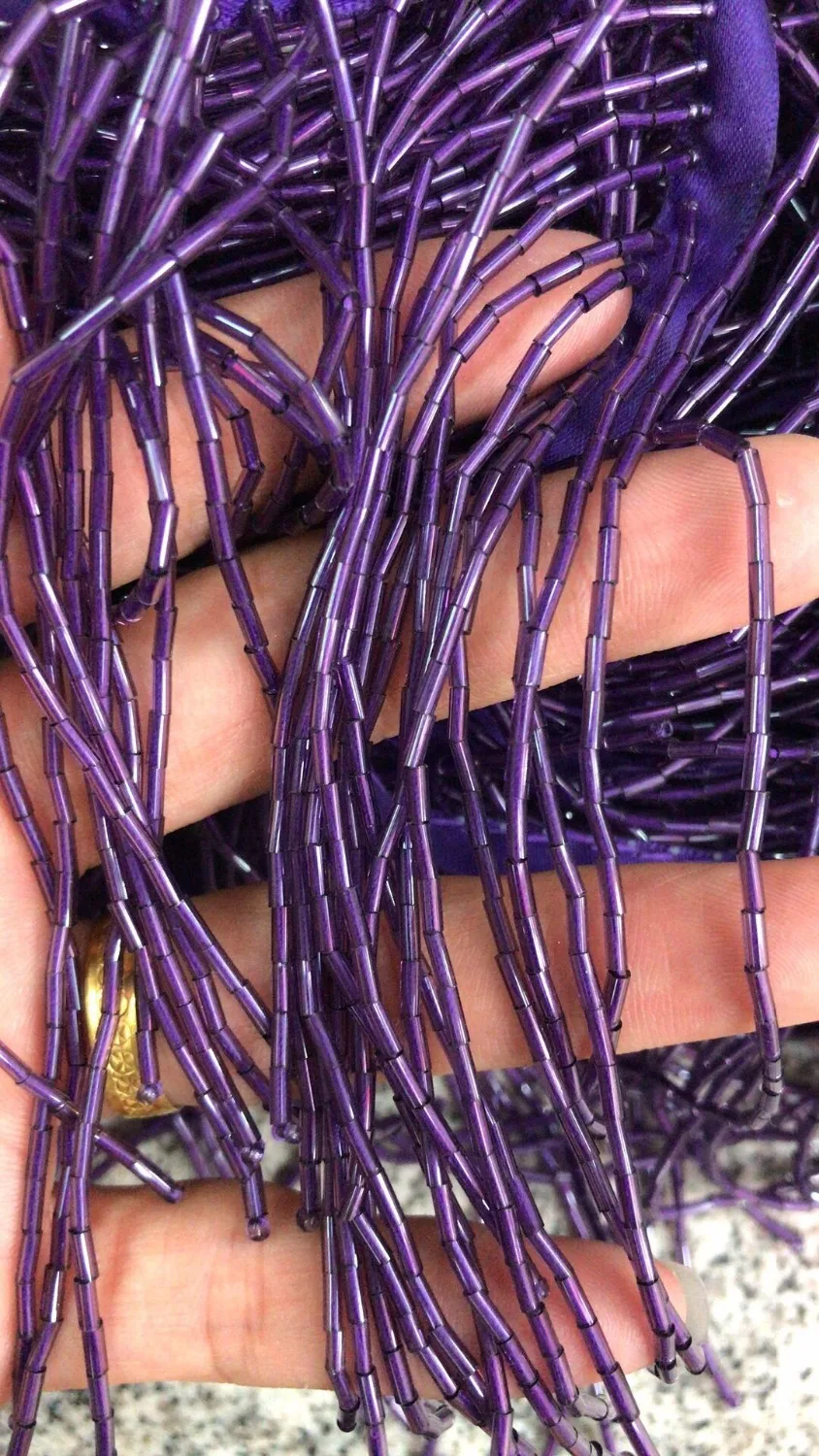 15cm width beaded Fringe Ribbon Trim Tassel Lace in purple high class CiCi-51547 for party dress | Дом и сад