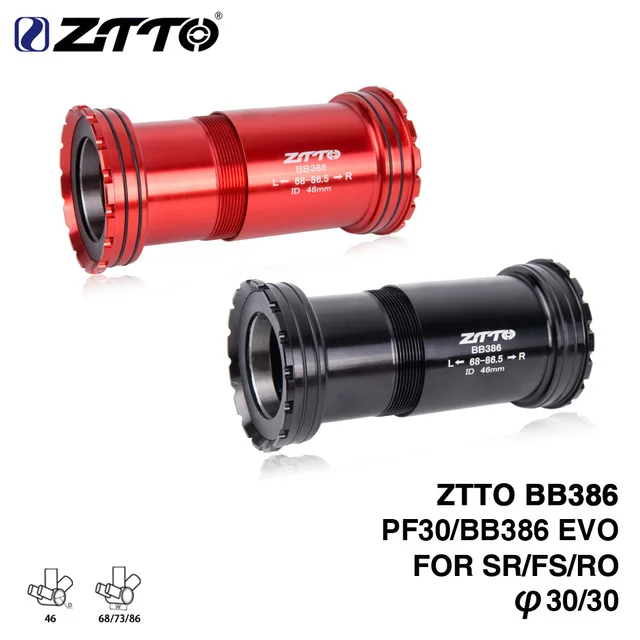 

ZTTO BB386 EVO As PF30 30 bike Press Fit Racefiets MTB Rotor 3D BB K kracht 30mm crankstel pedaal