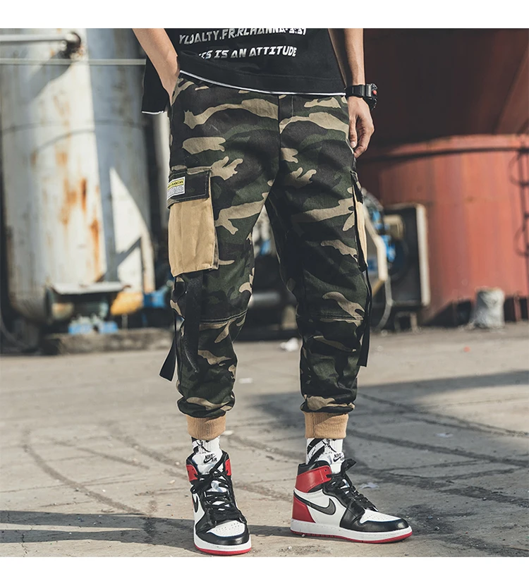 LAPPSTER мужские уличные камуфляжные брюки карго комбинезоны мужские s хип-хоп штаны для бега корейский стиль лоскутный Пояс спортивные штаны