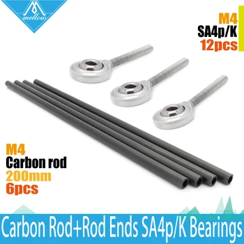

1 set SA4P/K ID :4 mm and Rod OD: 6mm 200mm Arm Carbon Diagnonal push rod full Kit for Rostock Delta Kossel mini k800 3d printer
