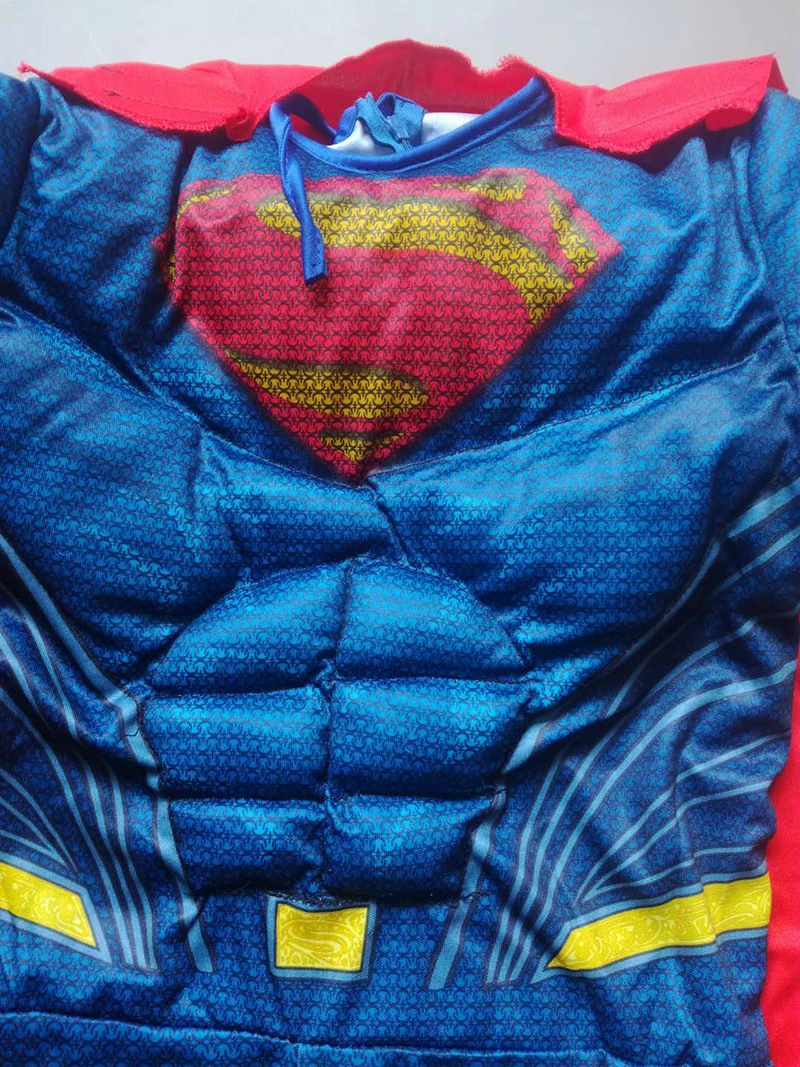 Костюм Супермена для мальчиков; Детские вечерние костюмы супергероя; карнавальные костюмы на Хэллоуин; нарядное платье; комбинезон