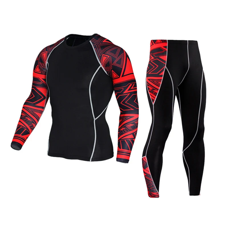 

S-4XL sports set men and women rash guard MMA Clothing compression T-shirt stretch breathable Tops & Tees Mans sportswear