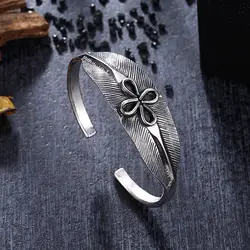 GOMAYA S925 лист стерлингового серебра Форма браслет с цветком тайский серебряный ручной работы разъемные браслеты для женщин регулируемые