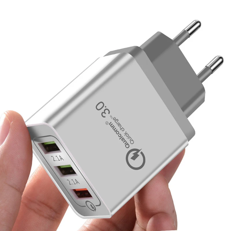 

Universal Multi USB Phone 3 Port Quick Charge QC 3.0 5V for Xiaomi Fast Charger Smartphone for Samsung Huawei Mate P20 Charger