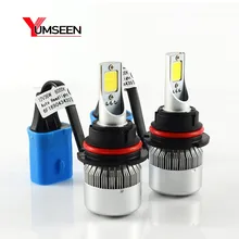 

YUMSEEN 9007 12V/24V C6 Universal LED Headlight Kit Bulbs COB Chip 3600lm LED Headlight Lamps Replace for HID Bulbs for audi q5
