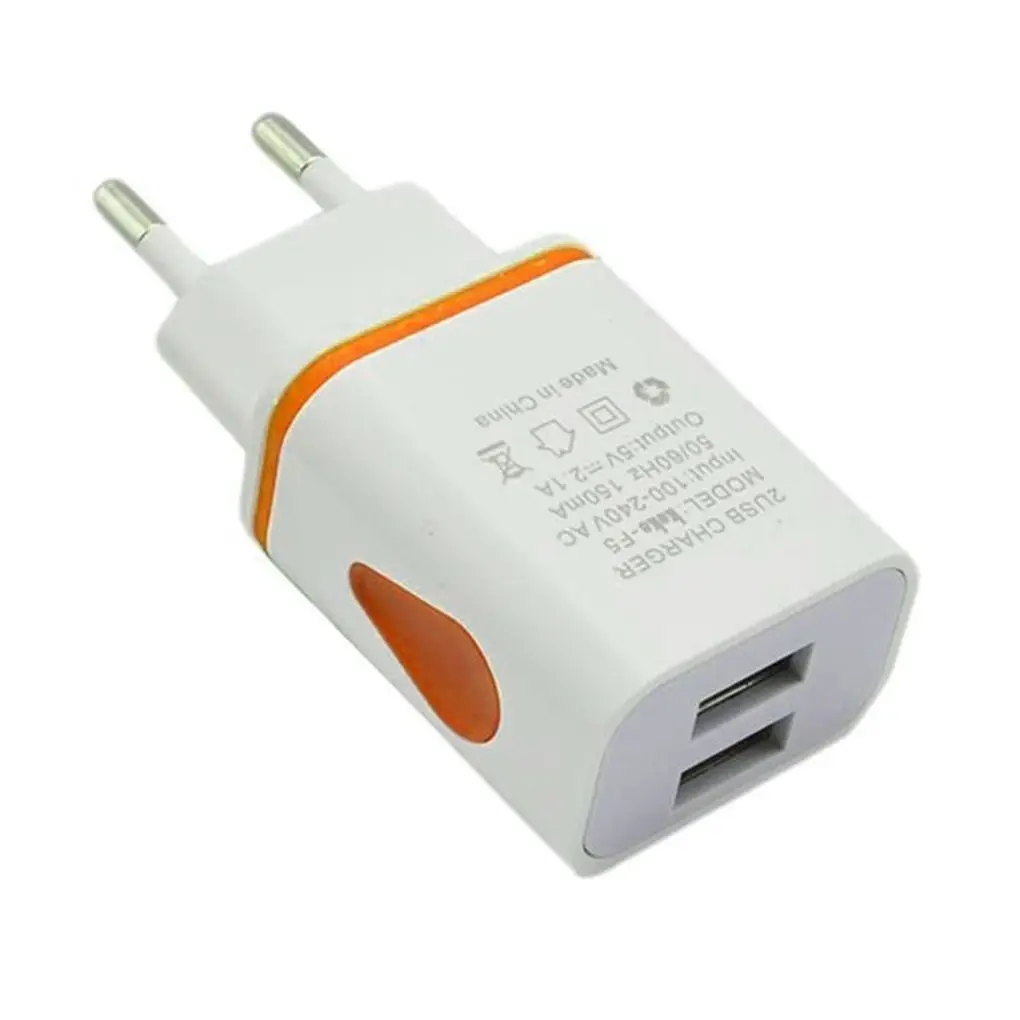 1 шт многоцветные адаптеры питания переменного/постоянного тока 2 USB порта светодиодный светильник-излучающее зарядное устройство 2.1A 5V путешествия USB зарядное устройство для телефона - Тип штекера: NO.5