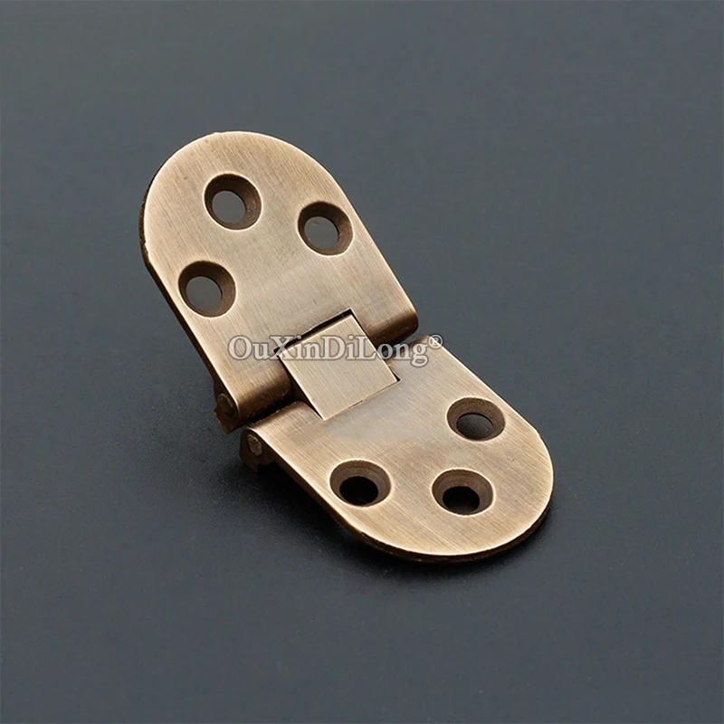 Retro Vintage 10PCS Antique Brass Butler Tray Hinges Round Edge Folding
