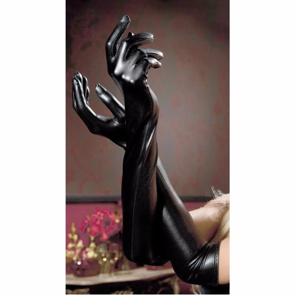 

Sexy Faux Leather Shiny Long Glove Punk Gloves PU Jazz Outfit Club Wear Cosplay Accessory Opera Elbow Stretch Finger Gauntlet