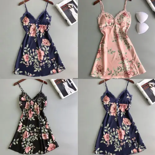 

Summer Women Sexy Lingerie Nightwear Sleepwear Lace Underwear Spaghetti Strap Deep V-Neck Sexy Girls Charming Sleepwear