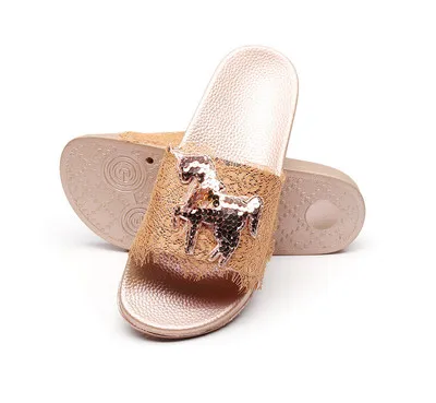 

Summer Women Home Slippers Flip Flops Peep Toe Sandals Glitter Sandals Platform Ladies Shoes zapatos mujer