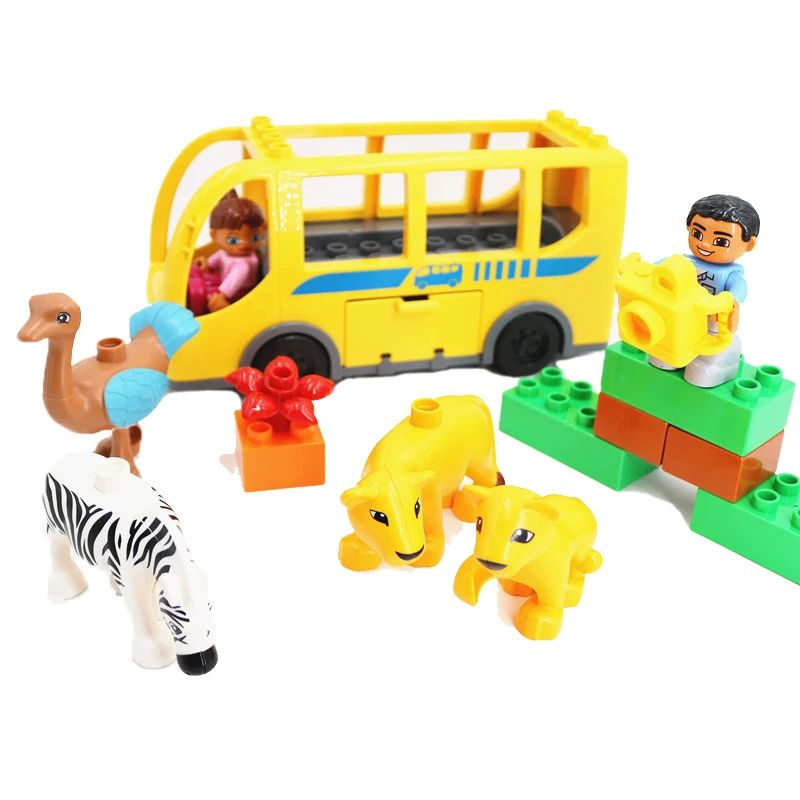 Diy African Jungle Adventure Animals Zoo Building Blocks