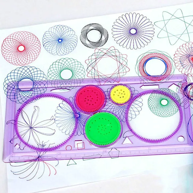 Painting Multi-function Puzzle Spirograph Geometric Ruler Drafting Tools For Students Drawing Toys Children Learning Art Tool 1