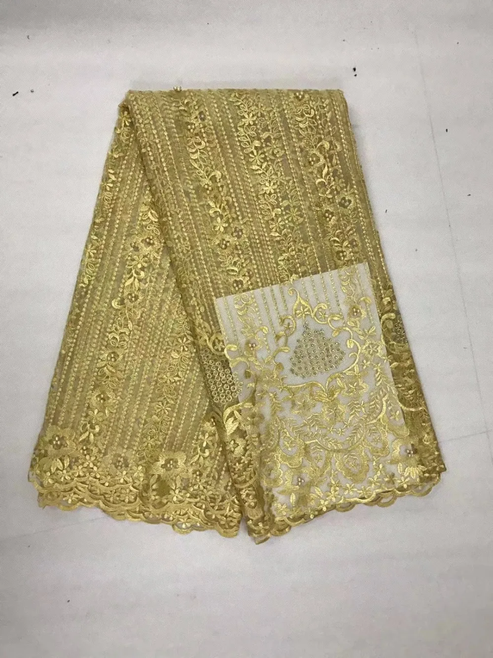 

African Lace Fabric 2018 Embroidered Nigerian Laces Fabric Bridal High Quality French Tulle Lace Fabric For Wedding Party (1L-4
