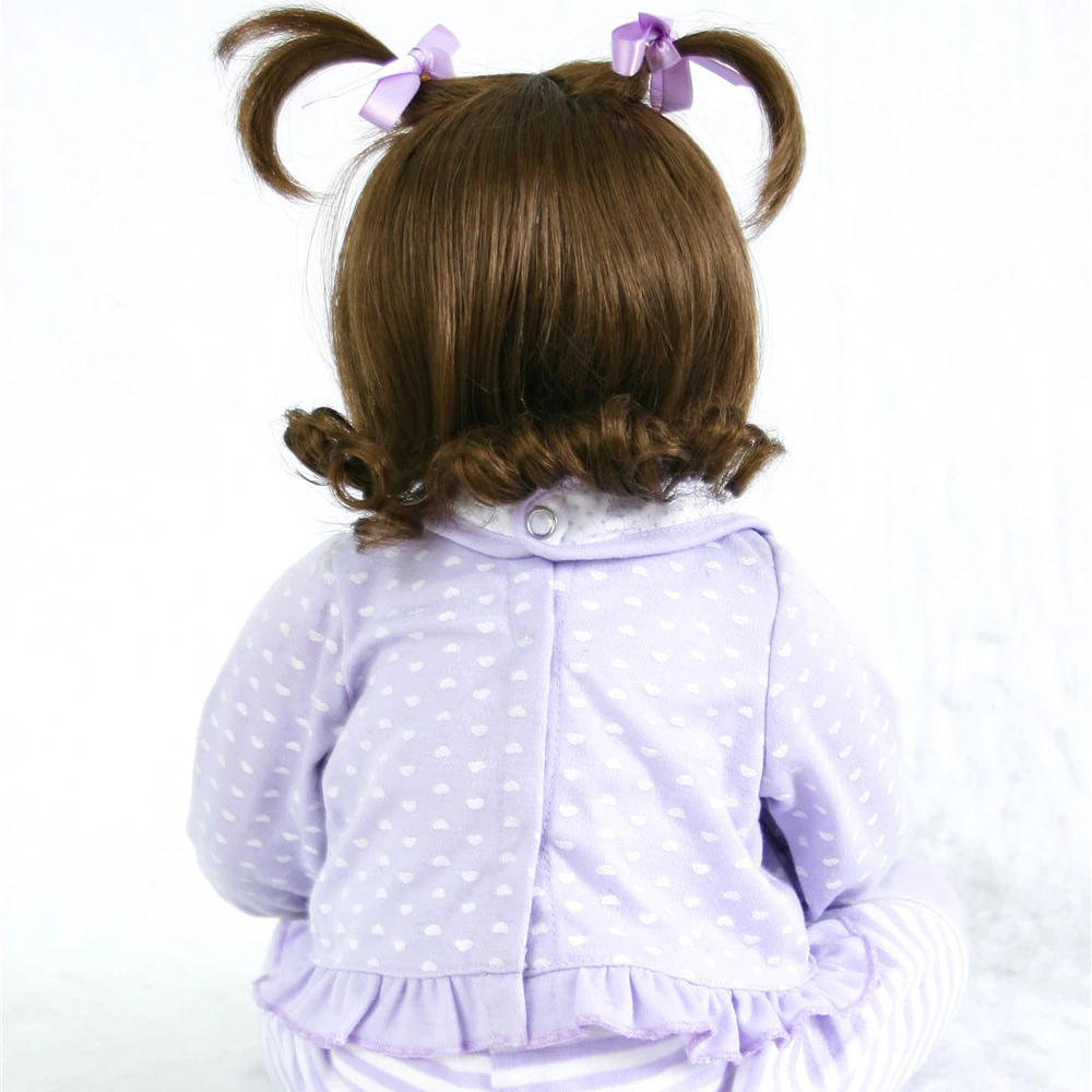 Cute hippo clothes with Princess Doll Reborn For Girls Reborn Baby Doll Realistic 51cm soft Silicone Dolls Toys kids bebe gift
