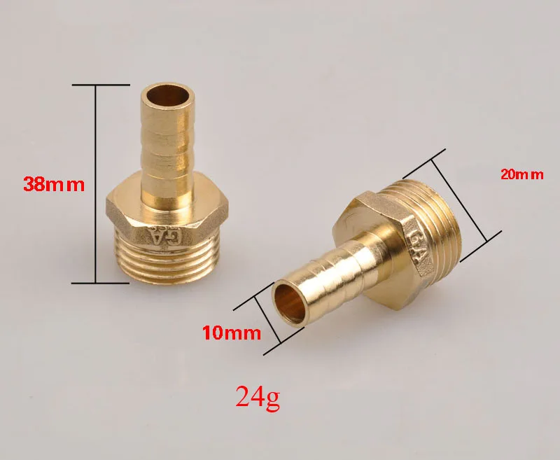 2pcs Full Copper gas G1/2" Male pipe gas water heater pipe fittings gas