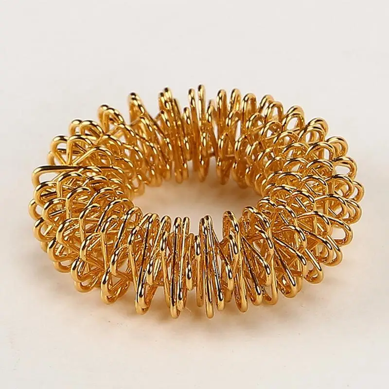 New Arrival Finger Massage Ring Acupuncture Ring Health Care Body Massage slimming analgesic ring Gold Silver 0.4/0.5 mm