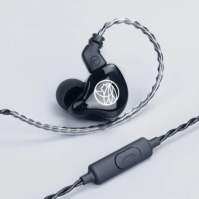 Новые наушники TFZ T1s T1SM Hifi, индивидуальные динамические наушники 3,5 мм с монитором, сменный кабель, используйте устройство второго поколения - Цвет: T1SM Black with mic